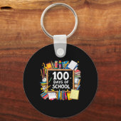 Porte-clés 100E Jours D'Enseignant Enseignant Enfants Joyeux (Recto)