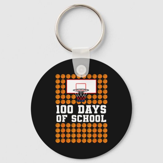 Porte-clés 100th Day Of School Basketball Kids 100 Days Of Sc (Recto)