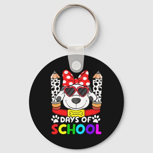 Porte-clés 101 Jours D'école Enseignant Élève 100 Jours Plus (Recto)