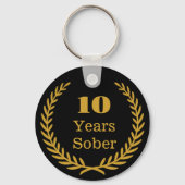 Porte-clés 10 Ans Sobre, Personalizable Sobriety Keepsaké (Recto)
