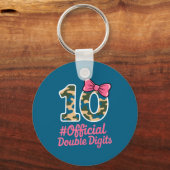 Porte-clés 10 Double Chiffres Camo Rose Illustration (Recto)