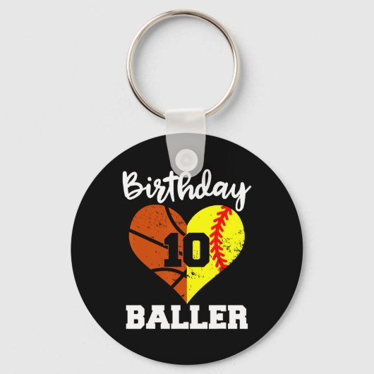 Porte-clés 10e Anniversaire Baller Fun 10 Anniversaire Softba (Recto)
