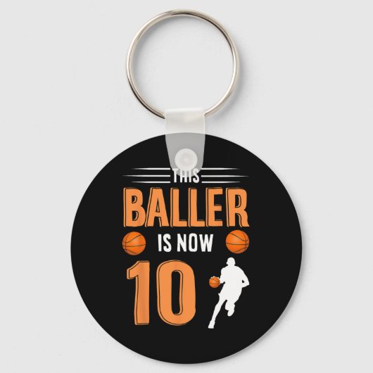 Porte-clés 10e anniversaire Basketball Ce Baller est maintena (Recto)