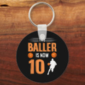 Porte-clés 10e anniversaire Basketball Ce Baller est maintena (Recto)