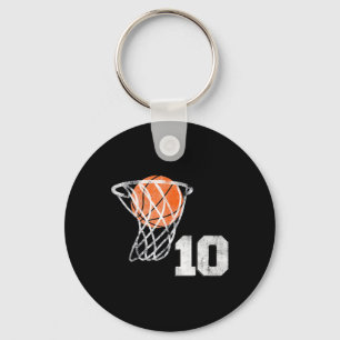 Porte-clés 10e anniversaire Basketball Dix garçons de 10 ans