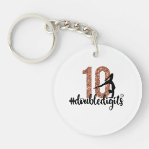 Porte-clés 10e anniversaire Cadeau double chiffres filles Gym