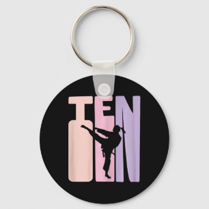 Porte-clés 10e anniversaire Cadeau Karate Retro Taekwondo Mar
