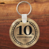 Porte-clés 10e anniversaire d'affaires commémoratif or (Recto)