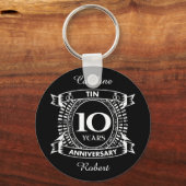 Porte-clés 10e anniversaire du mariage étain (Recto)