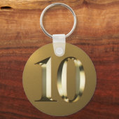Porte-clés 10e Mariage d'or métallique (Verso)