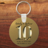 Porte-clés 10e Mariage d'or métallique (Recto)
