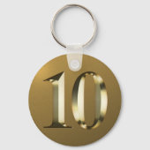 Porte-clés 10e Mariage d'or métallique (Verso)