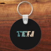 Porte-clés 10th Birthday Retro Ice Hockey 10 Years Old Boy Gi (Recto)