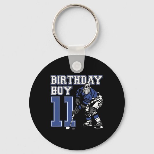 Porte-clés 11 ans de hockey sur glace Thème Anniversaire 11e (Recto)