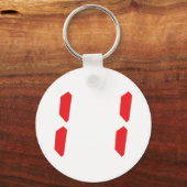Porte-clés 11 onze réveil rouge numéro numérique (Recto)