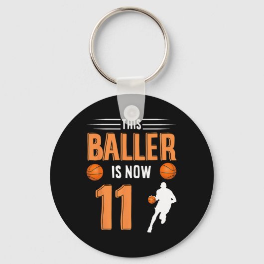 Porte-clés 11e Anniversaire Basketball - Ce Baller Est Mainte (Recto)