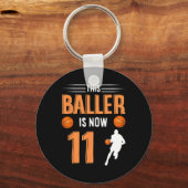 Porte-clés 11e Anniversaire Basketball - Ce Baller Est Mainte (Recto)