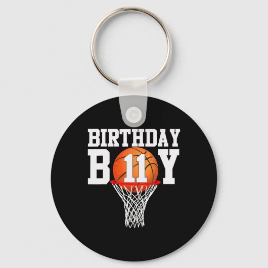 Porte-clés 11e anniversaire Sport 11 ans Bysketbyll 11 garçon (Recto)
