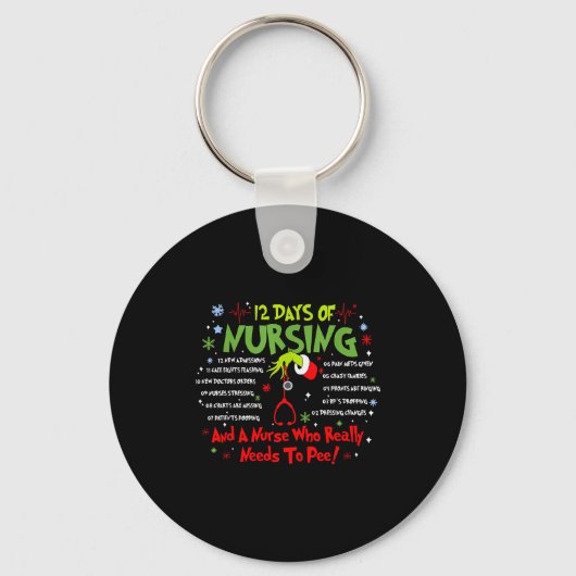 Porte-clés 12 Days Of Nursing Stethoscope Nurse Christmas Xma (Recto)
