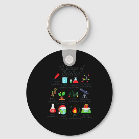 Porte-clés 12 Days Of Science Funny Science Teacher Christmas (Recto)