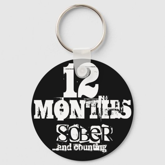 Porte-clés 12 Months Sobriety (Recto)