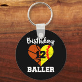 Porte-clés 12e anniversaire Baller Amusant 12 ans Softball Ba (Recto)