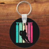 Porte-clés 12e anniversaire Retro Hockey Amateurs 12 ans Bir (Recto)