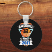 Porte-clés 12ème Anniversaire Joueur de Basketball Awesome de (Recto)