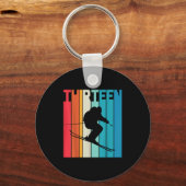 Porte-clés 13e anniversaire Boy Retro Ski Lover Skier 13 ans (Recto)