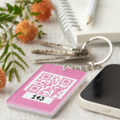 Porte-clés 143 message secret de code QR, décodez-le, dites-l (Devant droit)