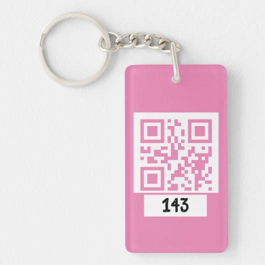 Porte-clés 143 message secret de code QR, décodez-le, dites-l (Devant)