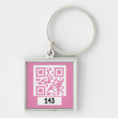 Porte-clés 143 message secret de code QR, décodez-le, dites-l (Devant)