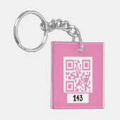 Porte-clés 143 message secret de code QR, décodez-le, dites-l (Devant gauche)