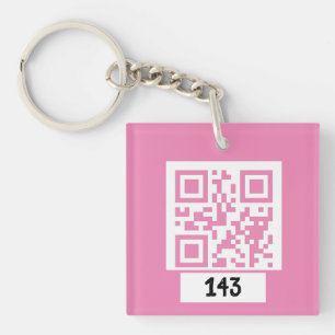 Porte-clés 143 message secret de code QR, décodez-le, dites-l