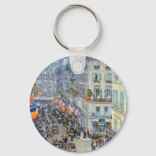 Porte-clés 14 juillet, rue Daunou par Childe Hassam (Recto)
