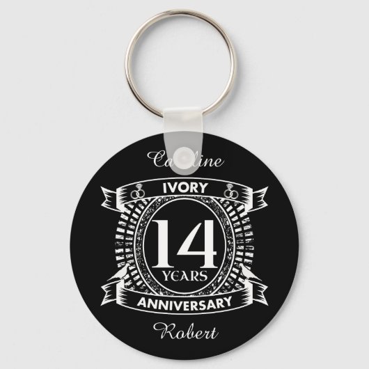 Porte-clés 14E anniversaire de l'IVORY mariage (Recto)