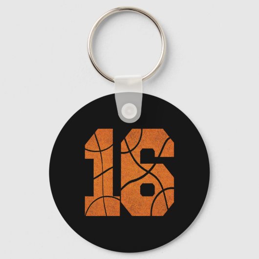 Porte-clés 16e anniversaire Basketball Garçons Enfants (Recto)