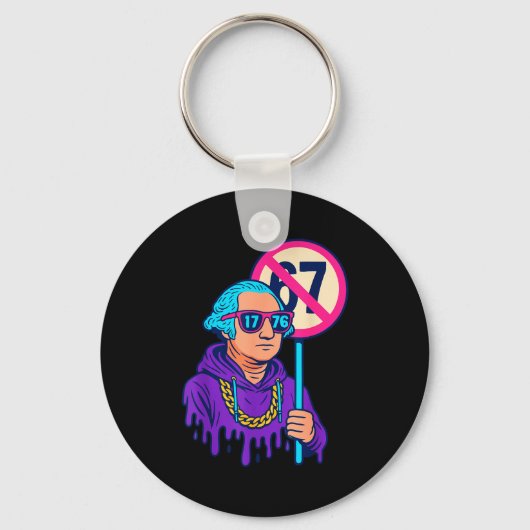 Porte-clés 1776 Plus de 67 Meme Drôle George Washington Drip (Recto)