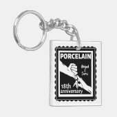 Porte-clés 18e anniversaire mariage porcelaine traditionnelle (Devant gauche)