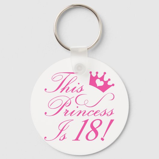 Porte-clés 18e anniversaire Princesse (Recto)