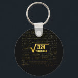 Porte-clés 18ème anniversaire racine Carré de 324 18 ans<br><div class="desc">18e anniversaire Carré Racine de 324 18 ans math Amusant</div>