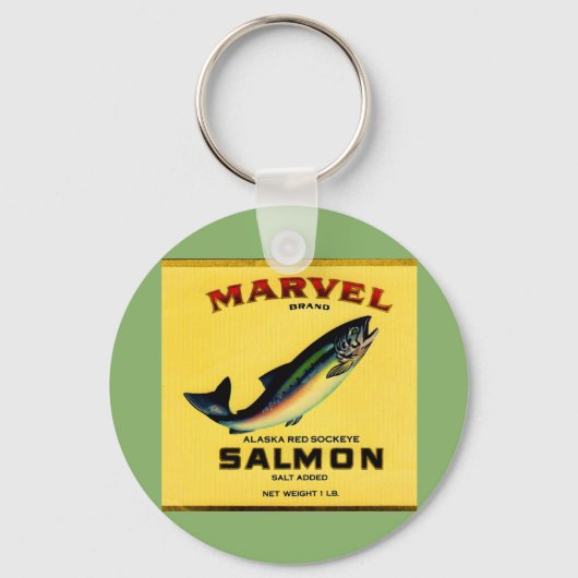 Porte-clés 1930s Marvel saumon peut étiquette (Recto)