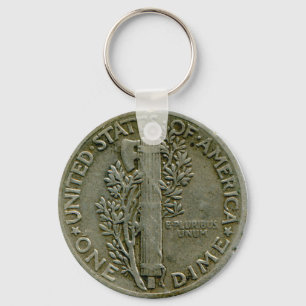 Porte-clés 1943 US Mercury dime reverse keychain