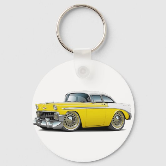 Porte-clés 1956 Chevy Belair Yellow-White Car (Recto)