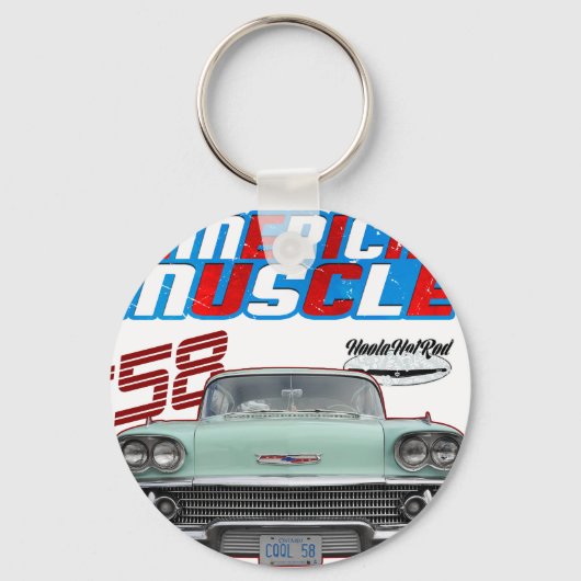 Porte-clés 1958,Impala,Rockabilly,rusty car,distressed,Tailfi (Recto)
