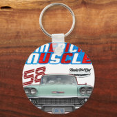 Porte-clés 1958,Impala,Rockabilly,rusty car,distressed,Tailfi (Recto)