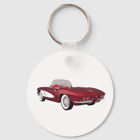 Porte-clés 1961 Corvette C1 : Candy Apple Finish : (Recto)