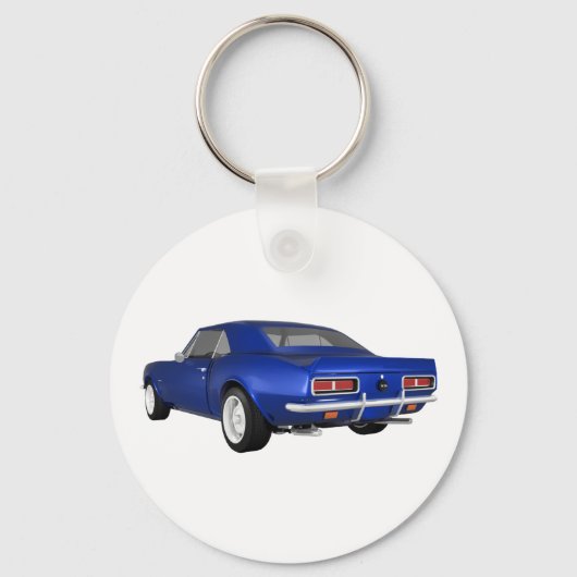 Porte-clés 1967 Camaro SS : Finition bleue : modèle 3D : (Recto)
