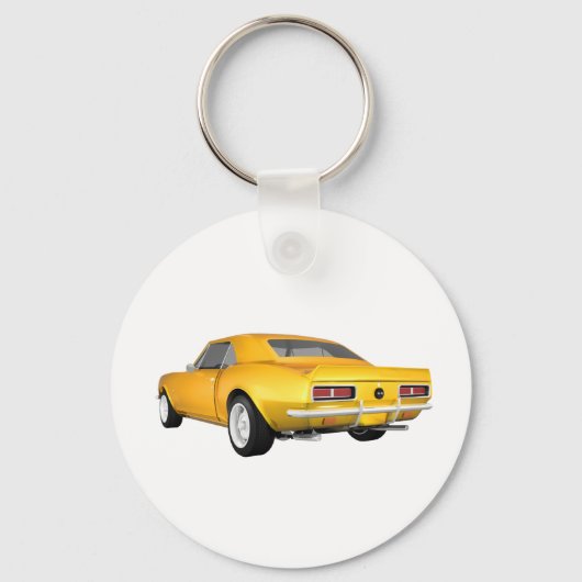 Porte-clés 1967 Camaro SS : Finition jaune : 3D Modèle : (Recto)