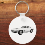 Porte-clés 1967 Corvette Sports Car : Blanc Finition : (Recto)